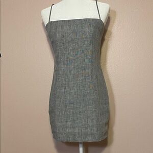 Vici Black and White Plaid Textured Mini Dress